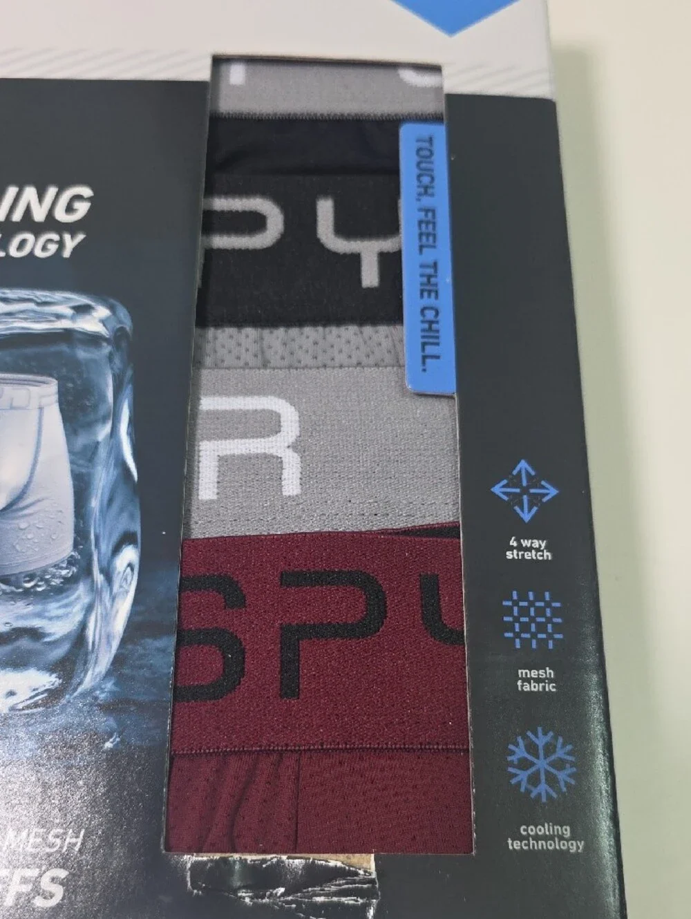Spyder Men’s 4-Pack Fly-Front Nylon-Mesh Boxer Briefs !!New!! SIZE L